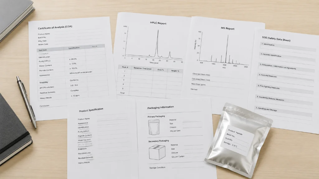 Documents for Peptide Supplier Qualification